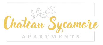 The image is a logo for Chateau Sycamore Apartments.
